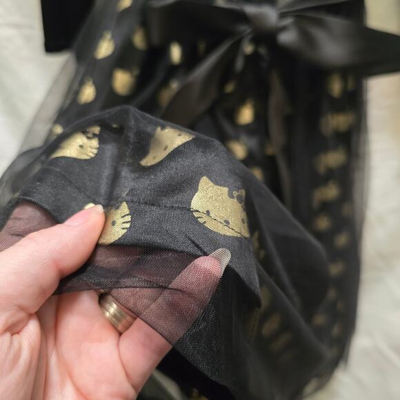 Modcloth for Hello Kitty black velvet tulle fit and flare 1/2 sleeve dress - Picture 7 of 14